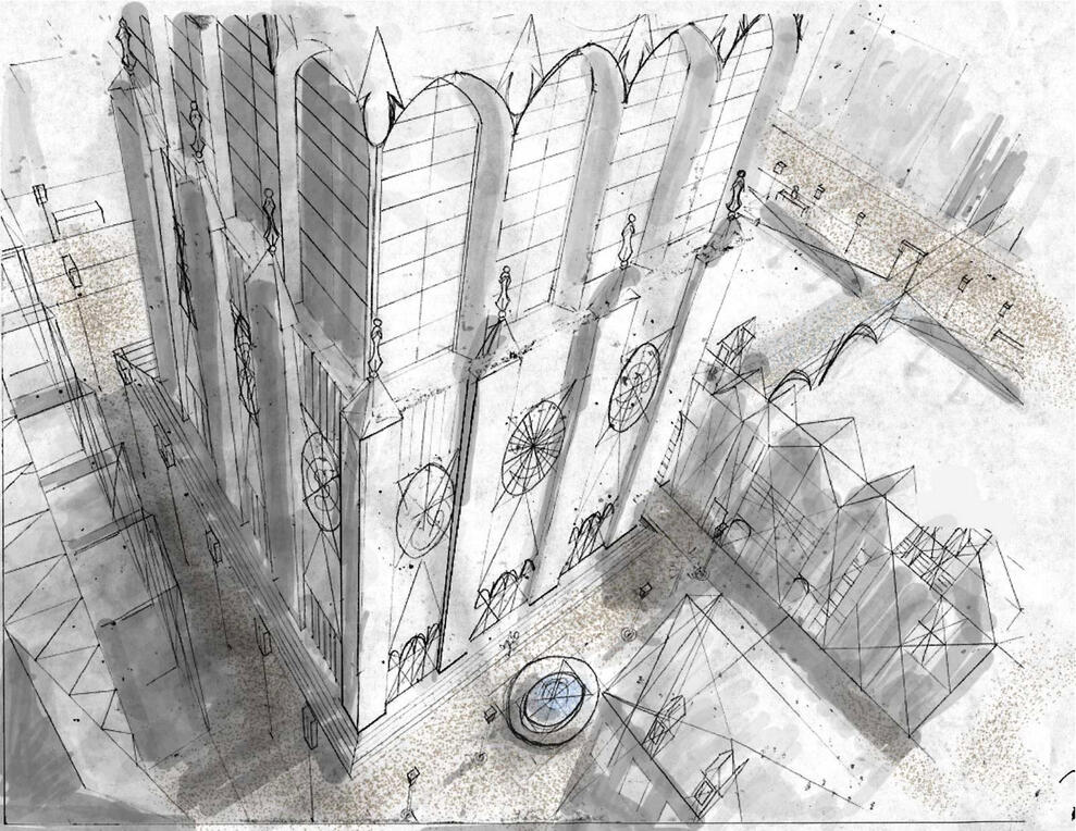 Fundamentals - Adding shading with a thick gray marker. Step 3. Add some shading with a thick gray marker to show where the shadows will be.